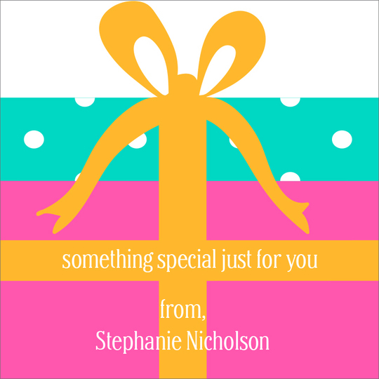 Gift Box Square Gift Stickers